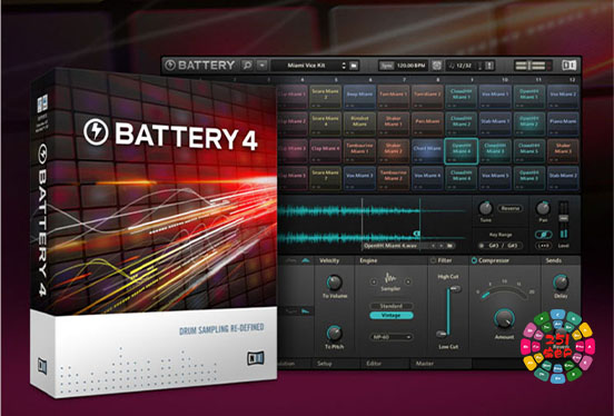 电池鼓原厂音色 Native Instruments Battery Now Library v1.0.32-251编曲网