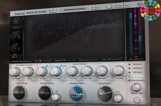 模拟压缩效果器 VoosteQ Material Comp v1.7.7-251编曲网
