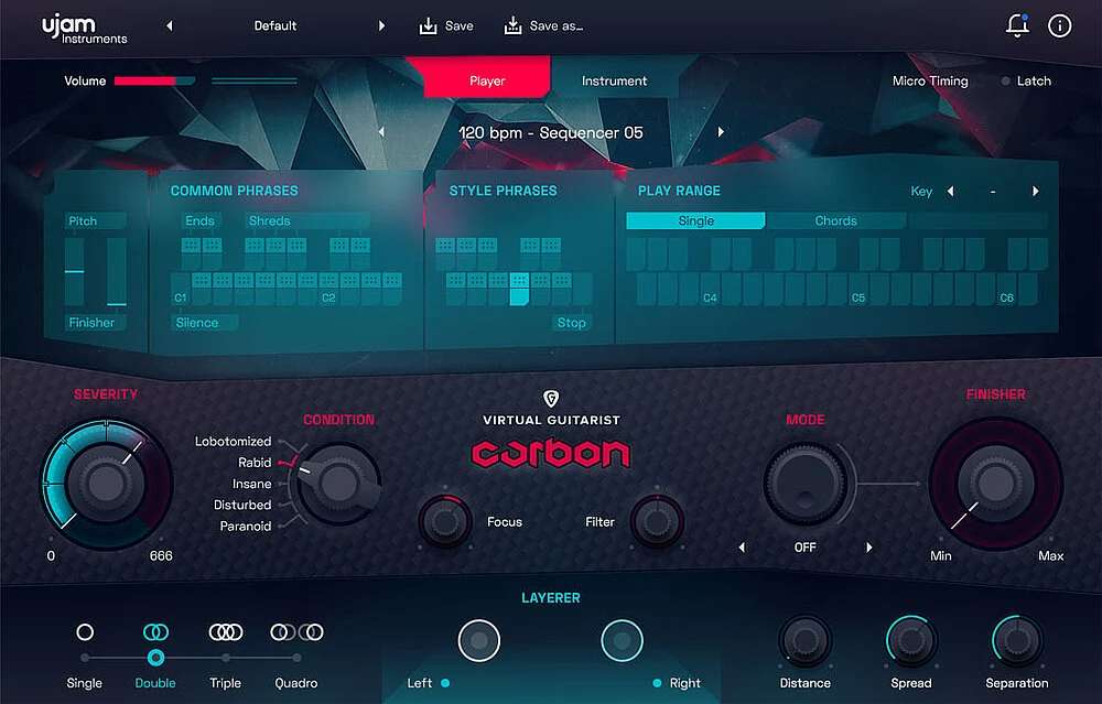 重型失真电吉他音源 uJAM Virtual Guitarist Carbon v1.3.0-251编曲网