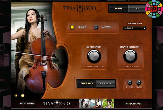 郭蒂娜独奏大提琴 Cinesamples Tina Guo Acoustic Cello Legato-251编曲网