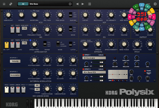 电子合成器 KORG Polysix v2.4.3 R2R-251编曲网