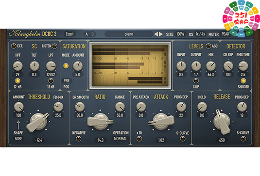 压缩效果器插件 Klanghelm DC8C 3 Advanced Compressor v3.3.2-251编曲网