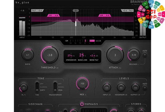 模拟黏合压缩器 Plugin Alliance Brainworx Bx_glue v1.0.0-251编曲网