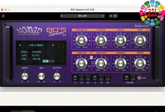 空间混响效果器 Nomad Factory 80s Spaces v2.4.0 R2R Win-251编曲网