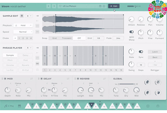 人声采样插件 Excite Audio Bloom Vocal Aether v1.1.0 R2R-251编曲网