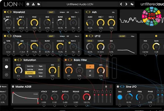 双振荡器合成器 Plugin Alliance Unfiltered Audio Lion v1.5.0 R2R Win-251编曲网