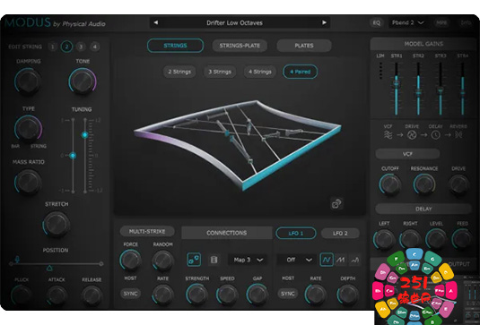 物理建模琴弦合成器 Physical Audio Modus v1.4.1 Win-251编曲网