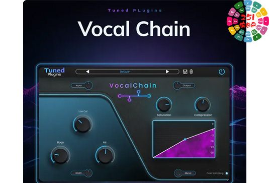 简易人声效果链插件 Tuned Plugins Vocal Chain v1.0.32 BUBBiX Win-251编曲网