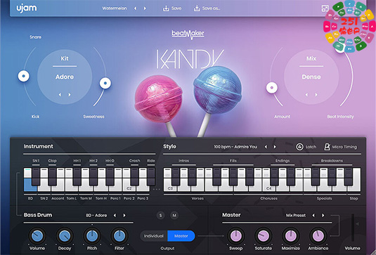前卫流行鼓机音源插件 UJAM Beatmaker KANDY v2.4.0 R2R Win-251编曲网
