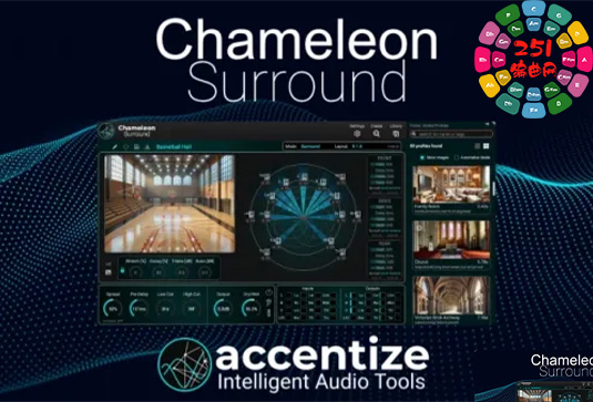 环绕声混响插件 Accentize Chameleon Surround v1.0.2 R2R Win-251编曲网