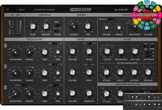 模拟合成器 Synapse Audio The Legend HZ v2.0 Win-251编曲网
