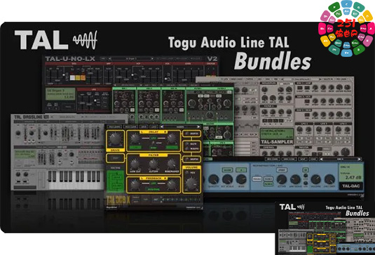 9个合成器&效果器合集 Togu Audio Line Plugins Bundle v2024.9 （包含TAL-BassLine-101 DAC Drum Dub-X J-8 Mod Pha Sampler TAL U-NO-LX-V2）-251编曲网