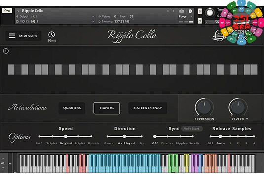 双音滑音大提琴音色库 Ben Osterhouse Ripple Cello v1.2.0-251编曲网