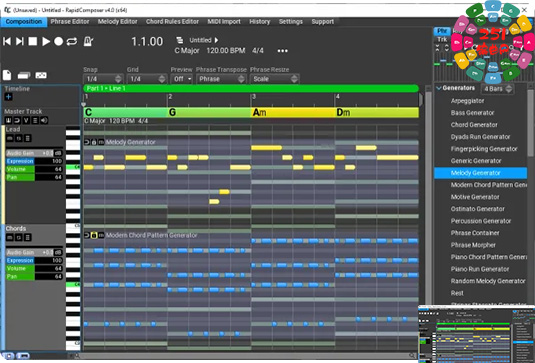 乐句和弦创作生成插件 Music Developments Rapid Composer 5 v5.3.4-251编曲网