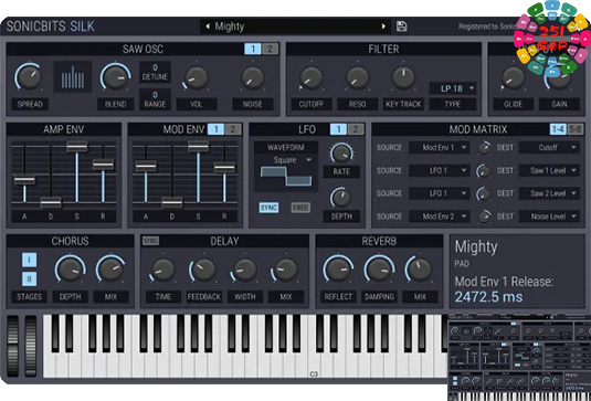 模拟合成器插件 Sonicbits Silk v1.1.0 R2R-251编曲网