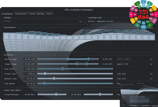 响度压缩器插件 APU Software APU Loudness Compressor v3.0.7 R2R-251编曲网