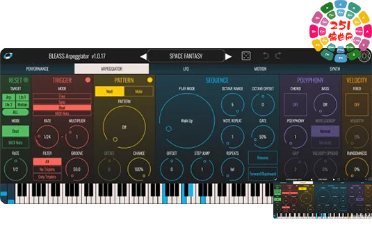 琶音器插件 BLEASS Arpeggiator v1.2.0 BUBBiX Win-251编曲网